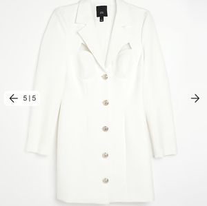 Sofia Richie Designed White Cut Out Blazer Dress Size 10 River Island